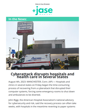 In The News | Cyberattack Disrupts Hospitals And Health Care In Several States
