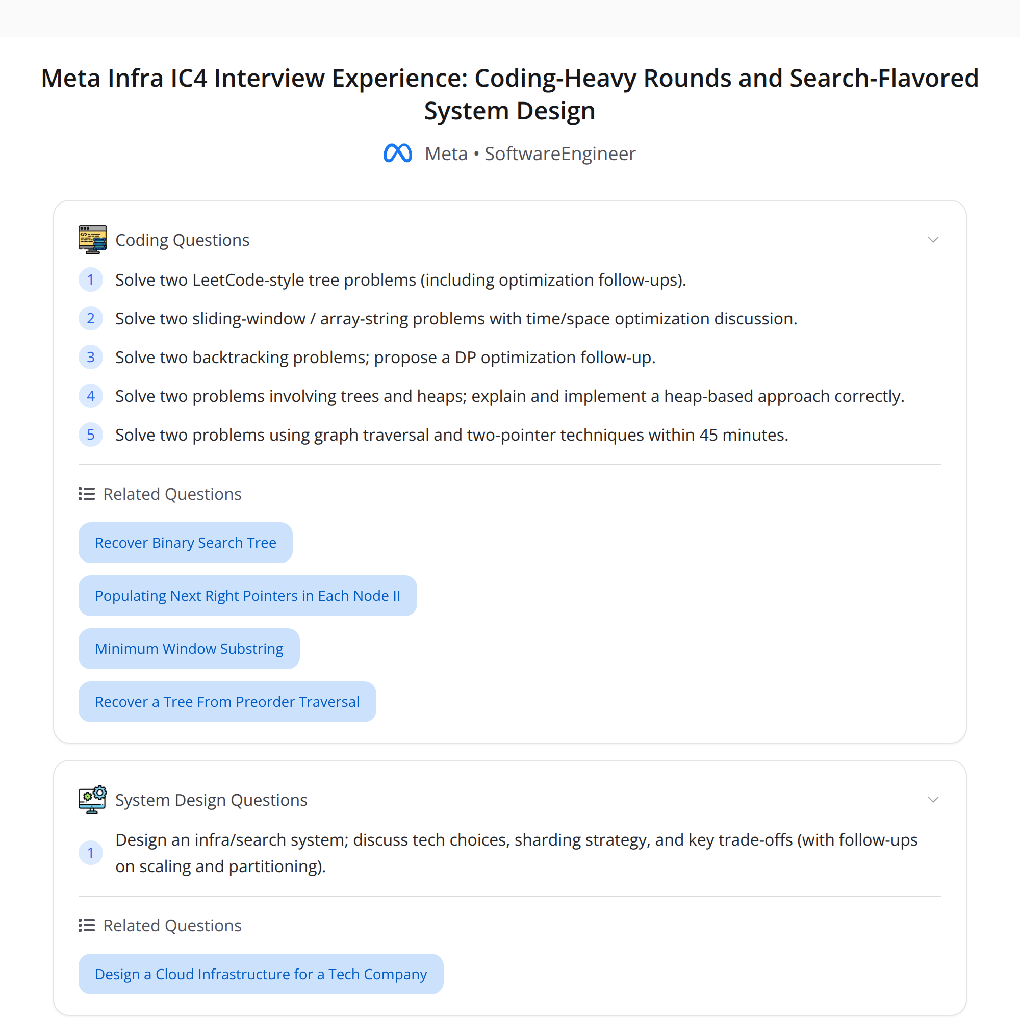 Meta Infra IC4 Interview
