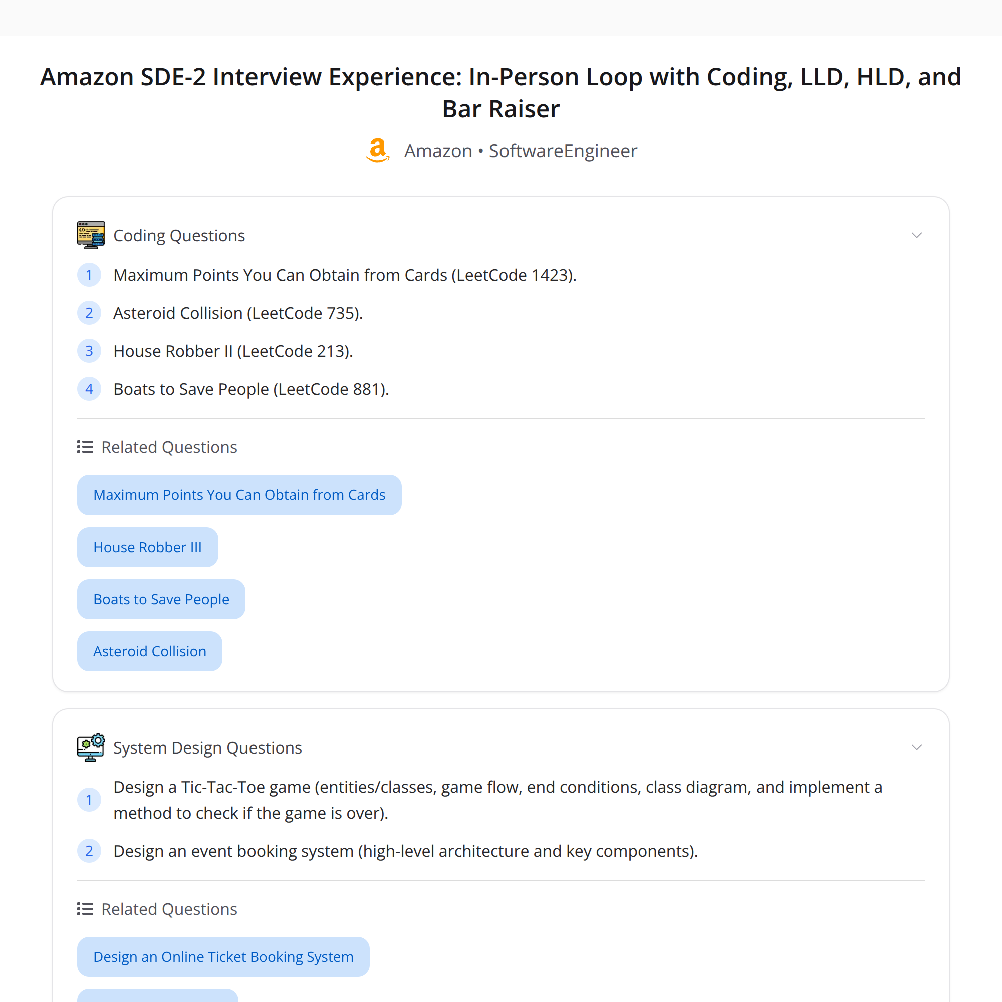 Amazon interview cover