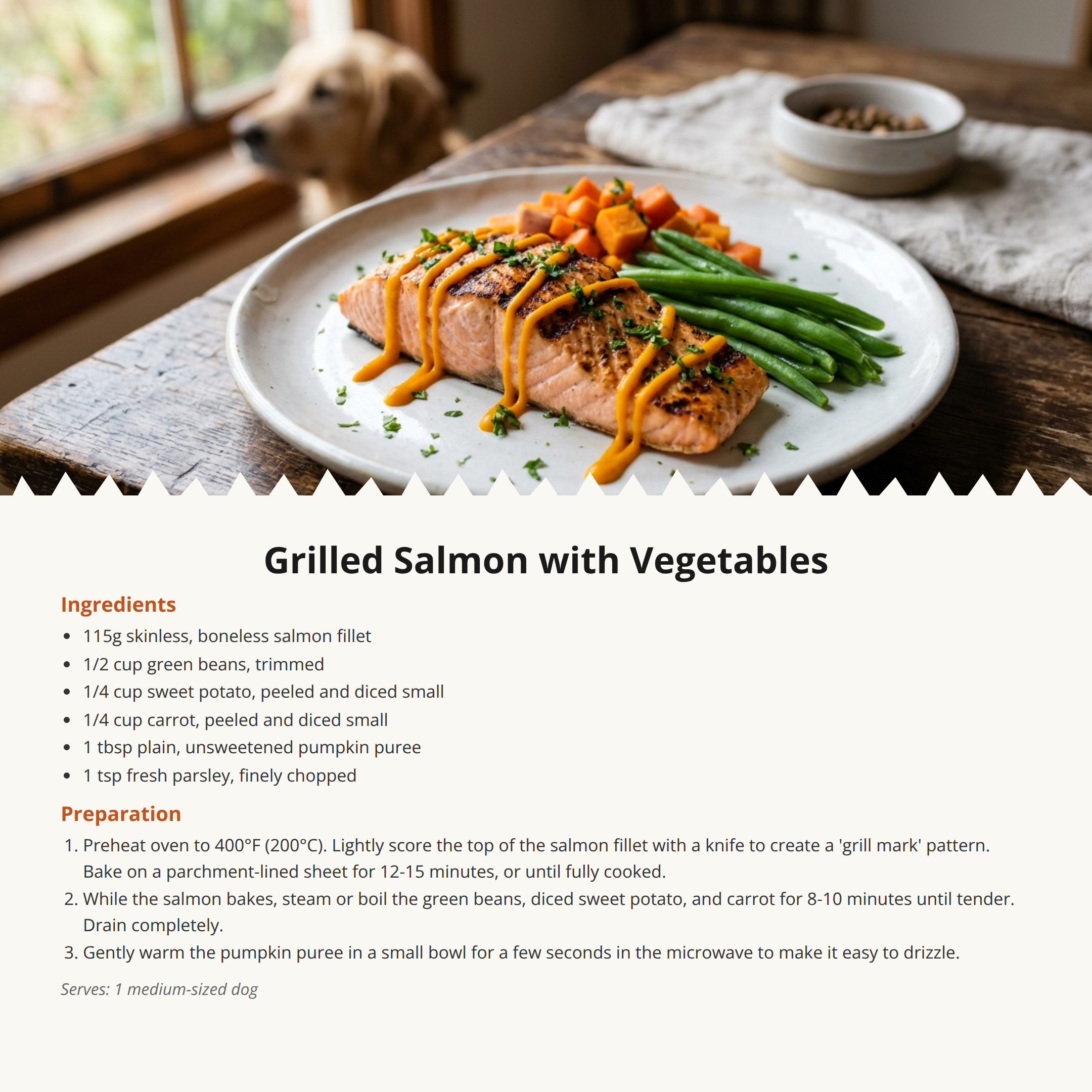 Dog-Safe Grilled Salmon with Vegetables Recipe