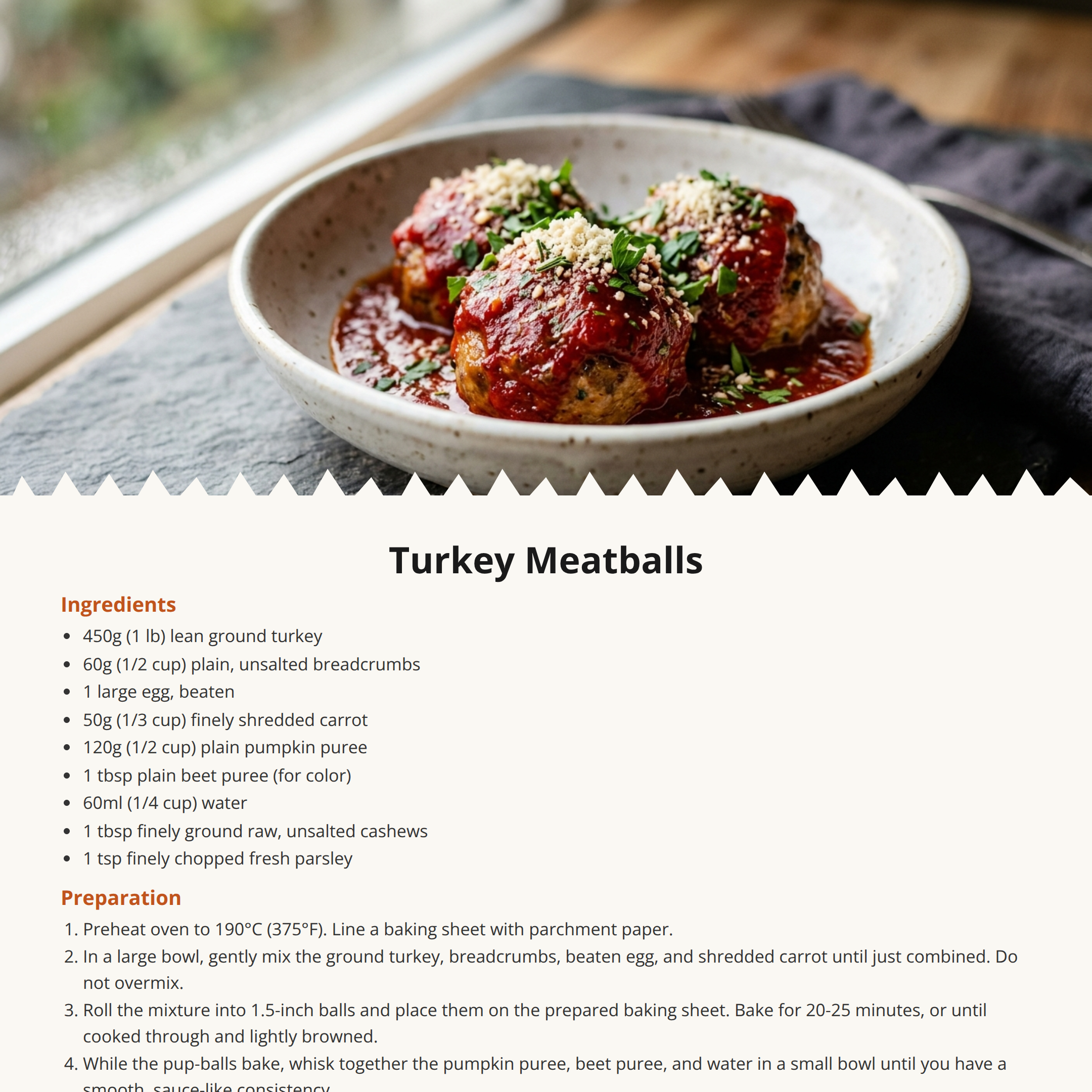 Dog-Safe Turkey Meatballs Recipe