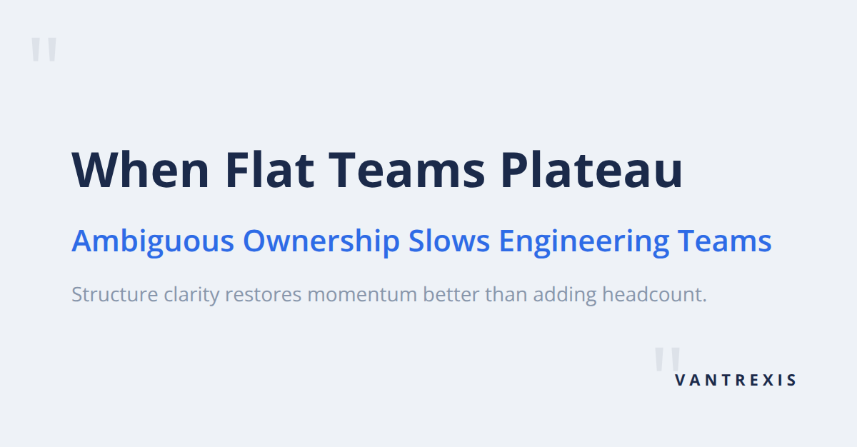Why flat engineering teams break after 12 people — and when to introduce your first team lead