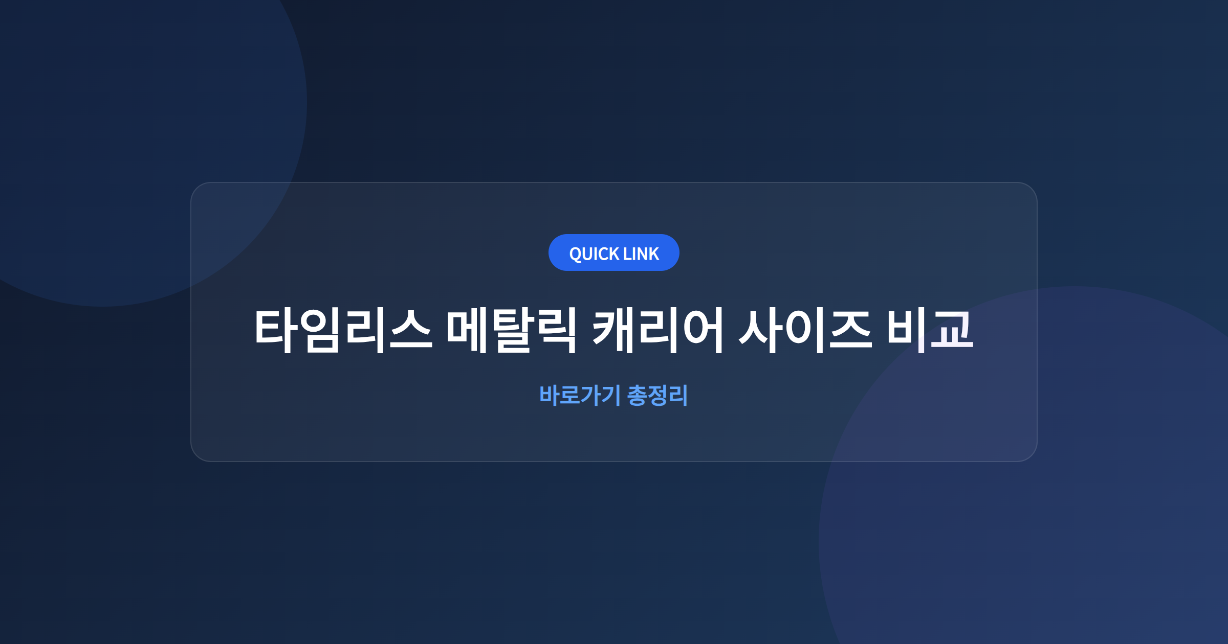 타임리스 메탈릭 캐리어 사이즈 비교
