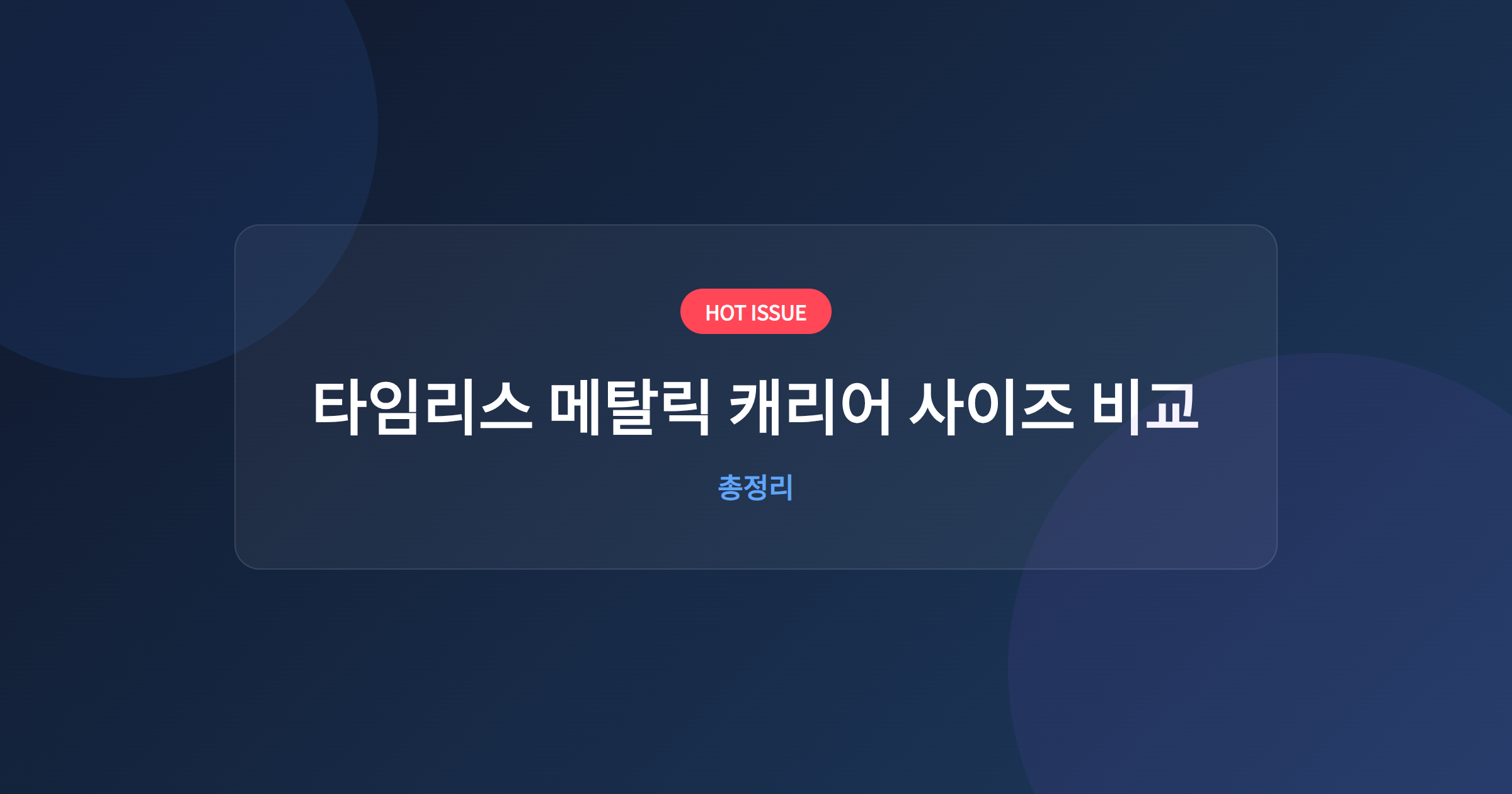 타임리스 메탈릭 캐리어 사이즈 비교