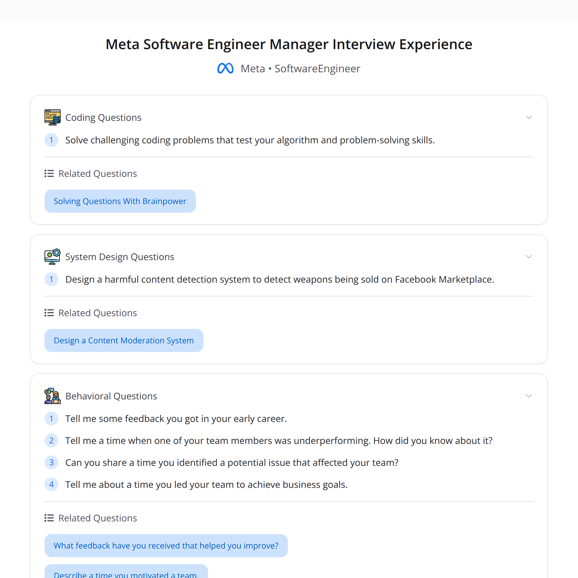 Meta SWE Manager Interview