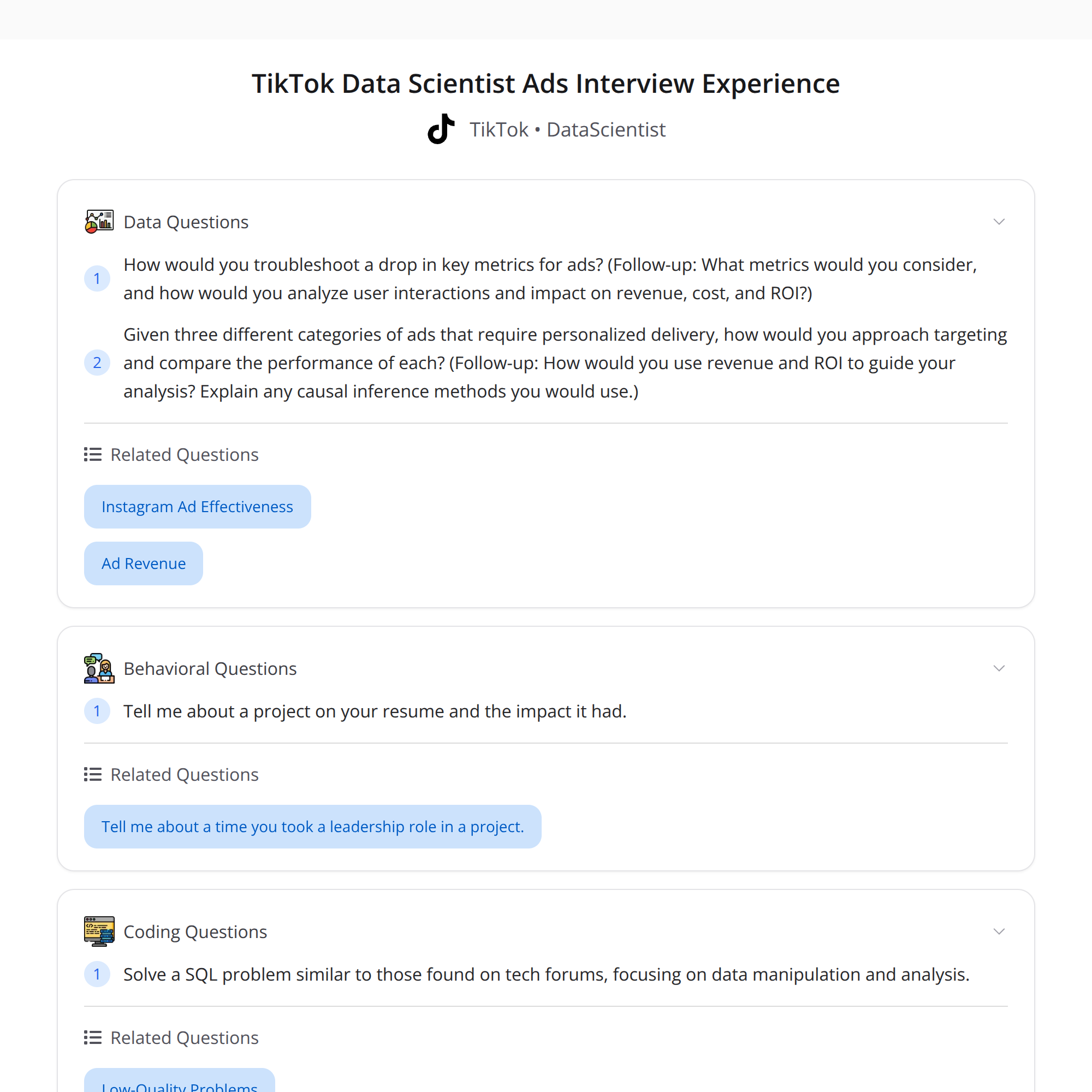 TikTok Ads Data Scientist