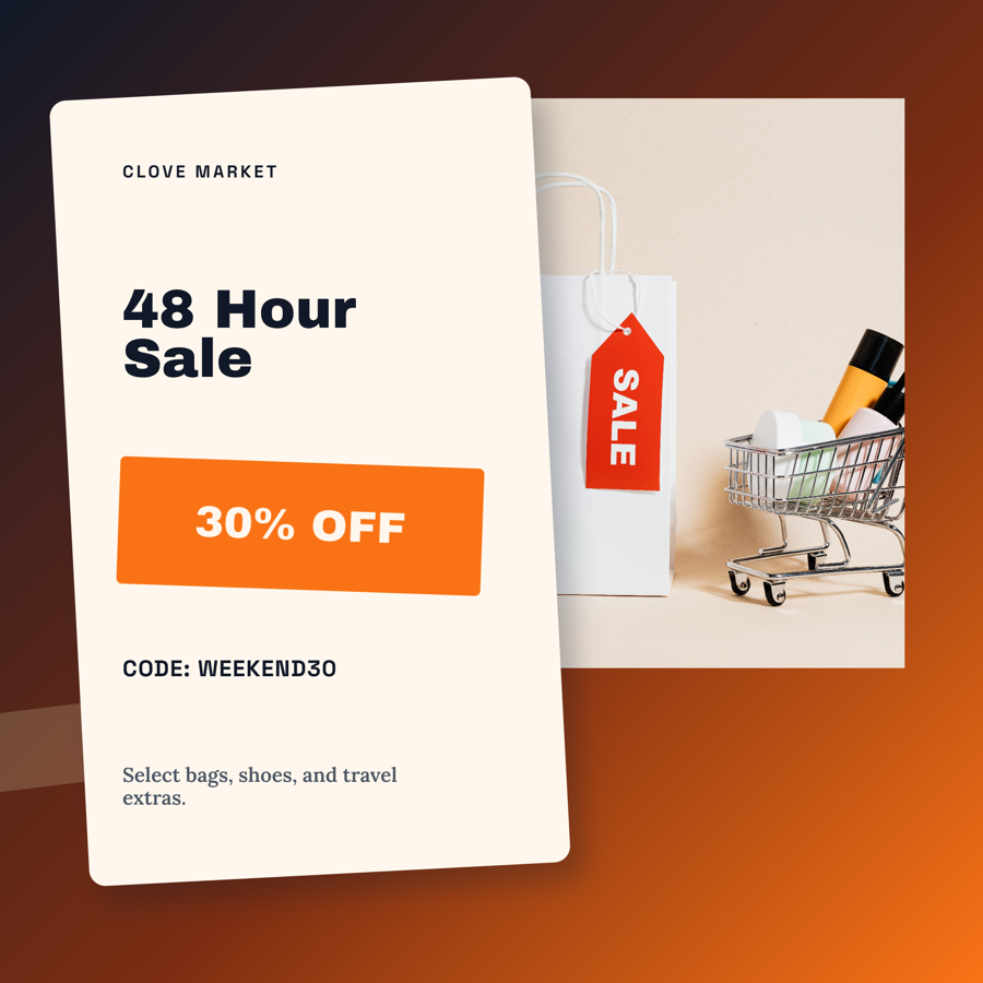 Template example image for Weekend Flash Sale Post