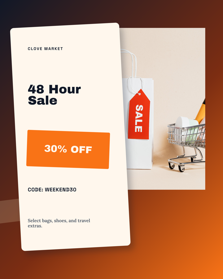 Template example image for Weekend Flash Sale Post