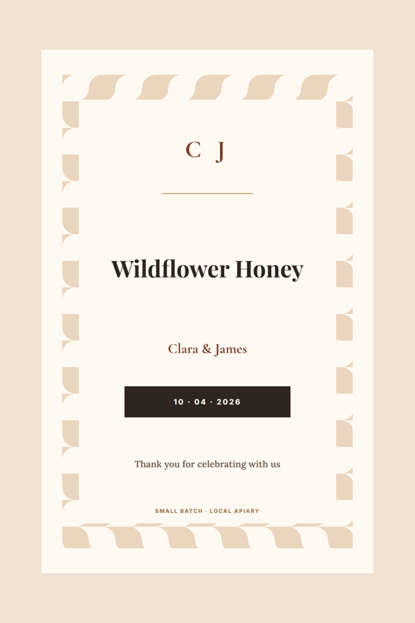 Template example image for Wedding Favor Label