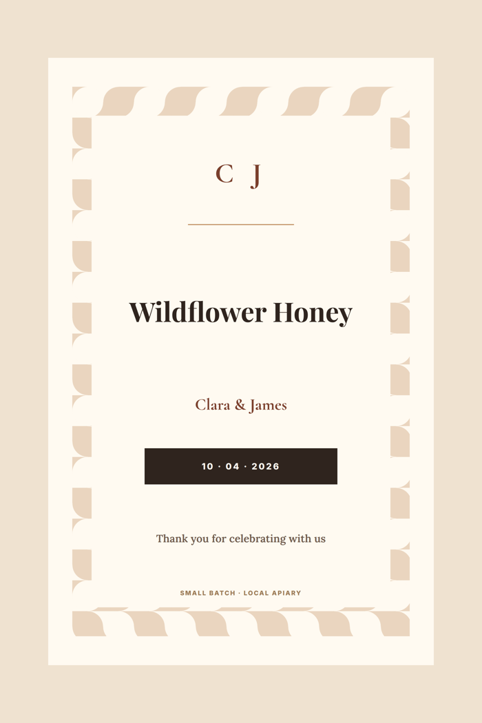 Template example image for Wedding Favor Label