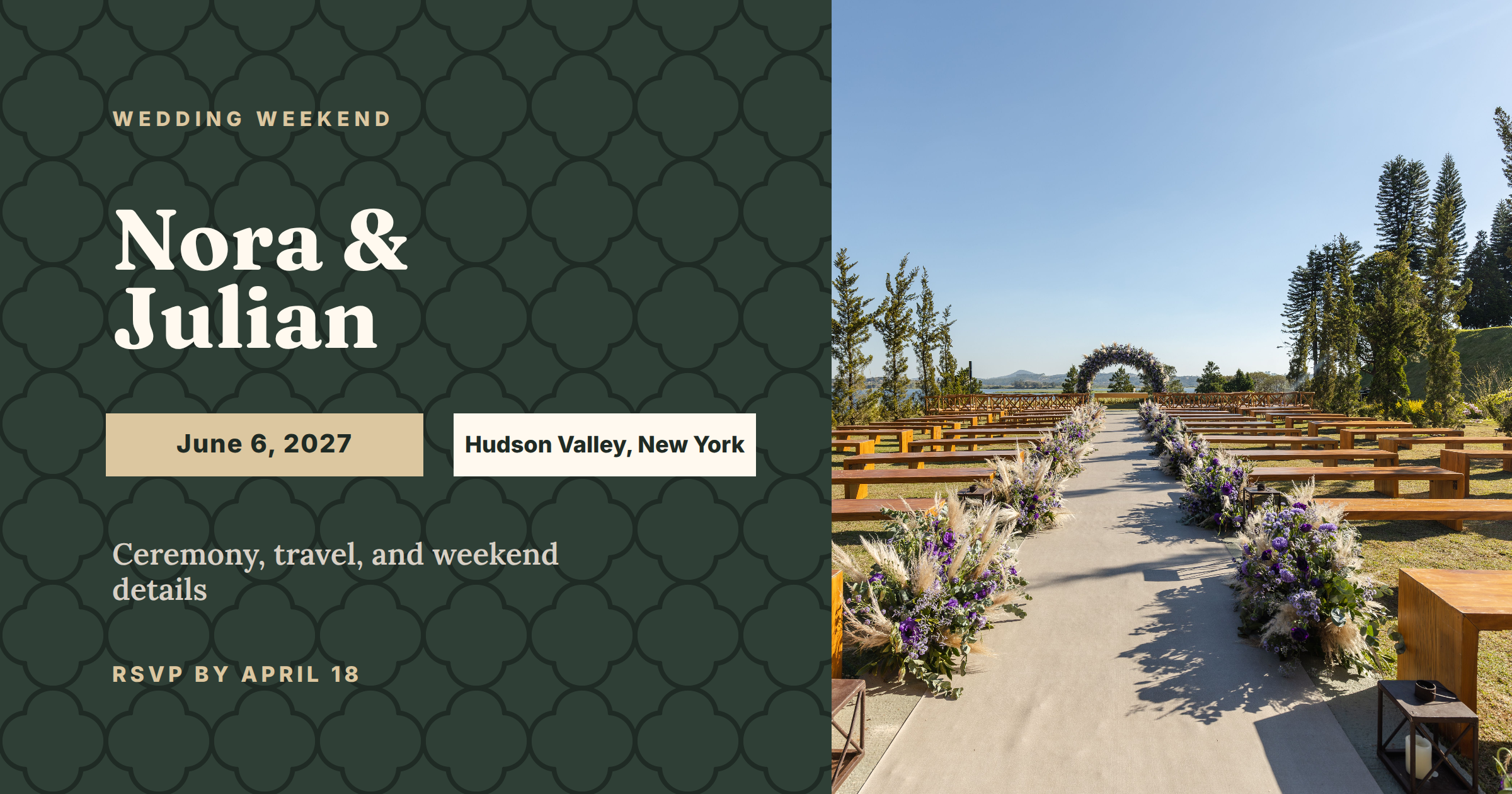 Wedding Website Hero Banner preview