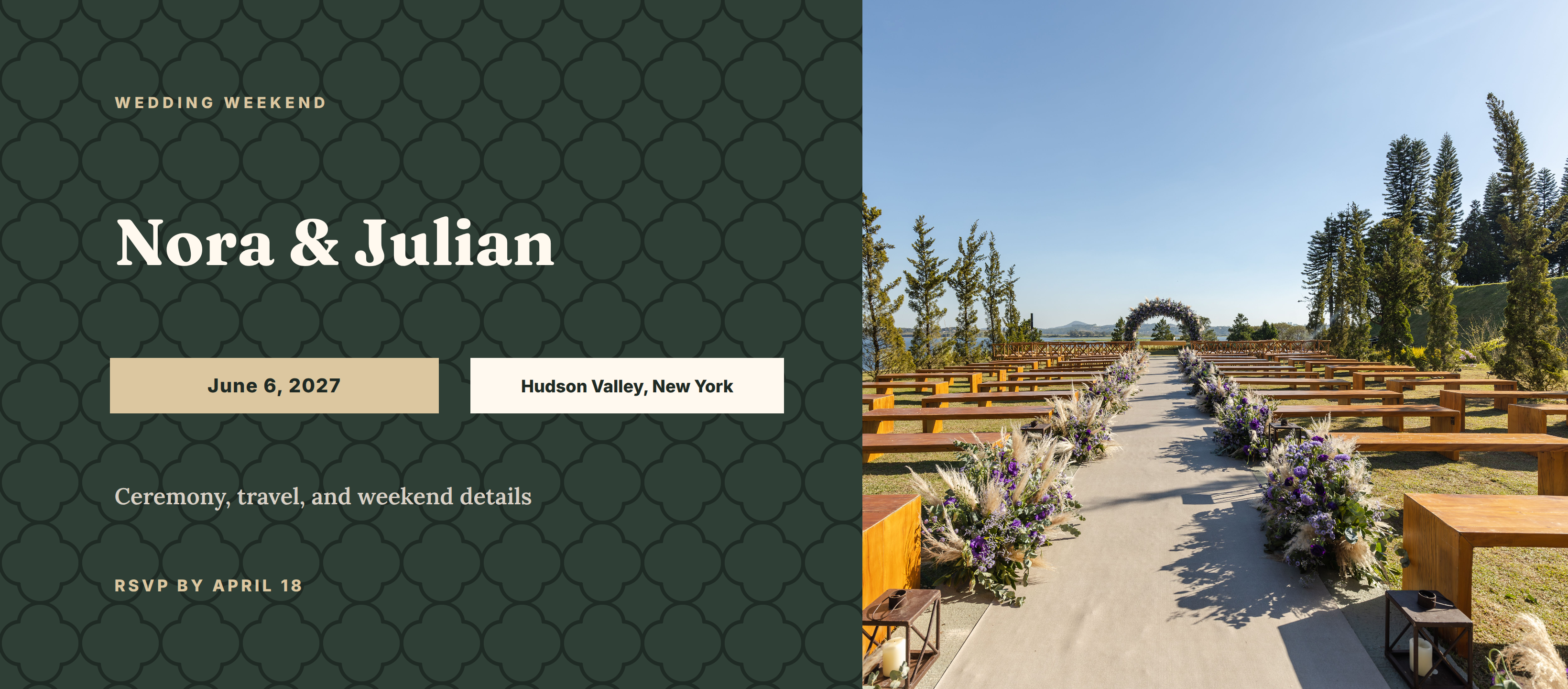 Wedding Website Hero Banner preview