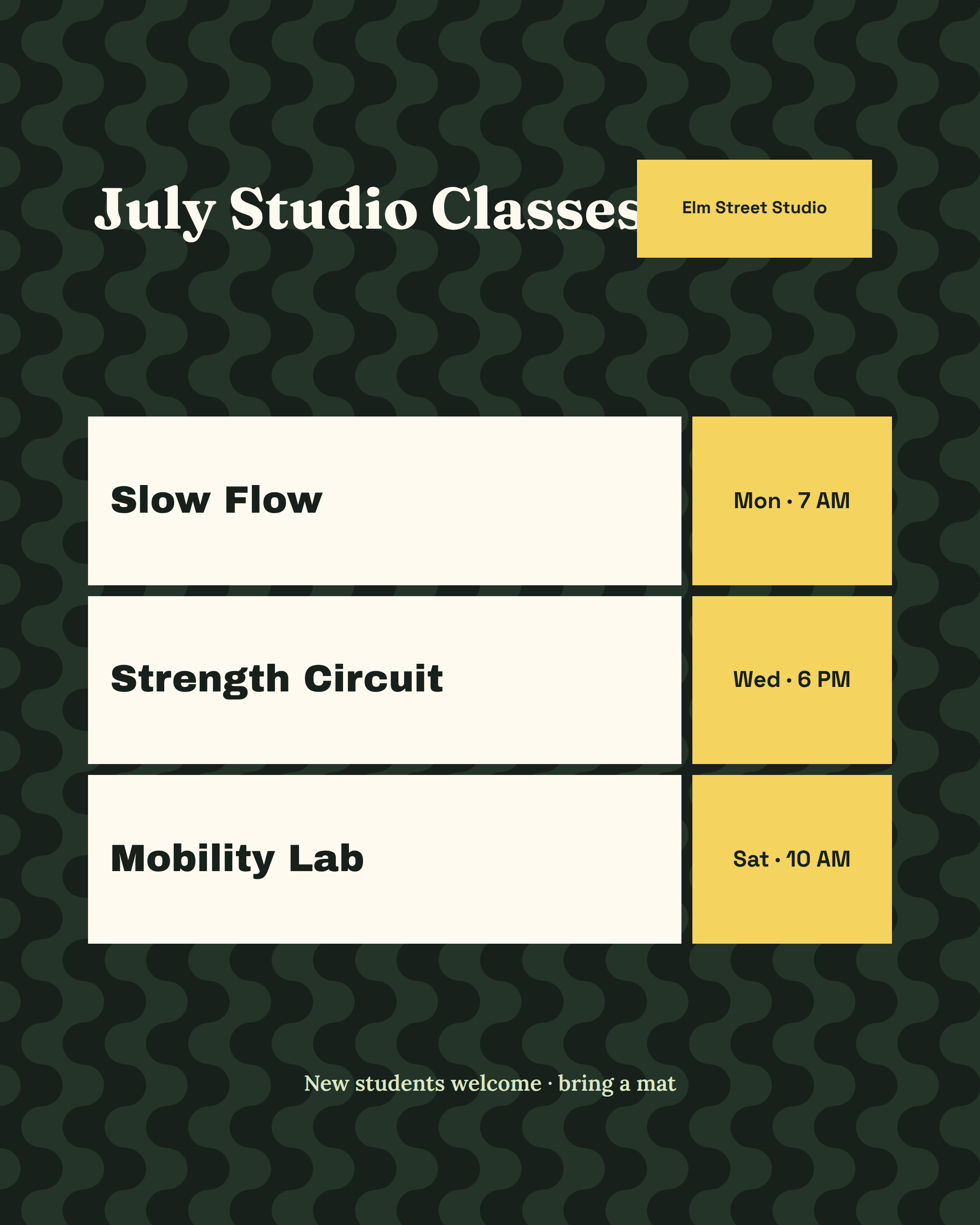 Class Schedule Announcement preview