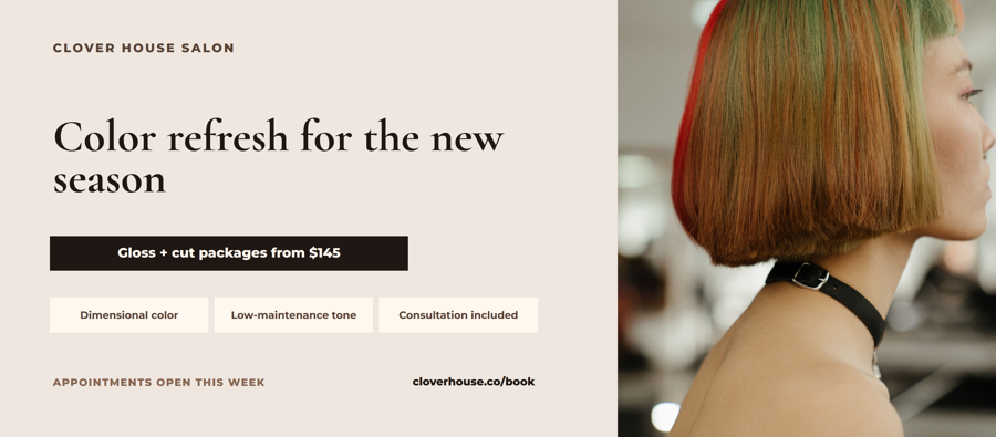 Template example image for Salon Offer Banner