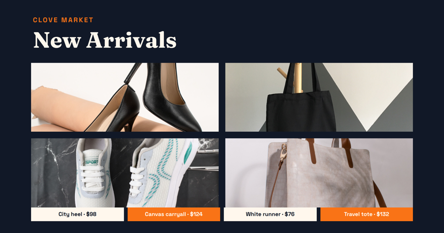 Template example image for New Arrivals Product Grid