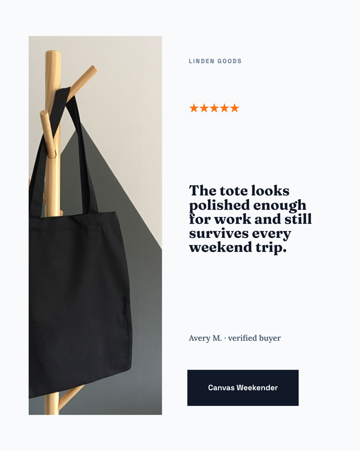 Template example image for Customer Review Post