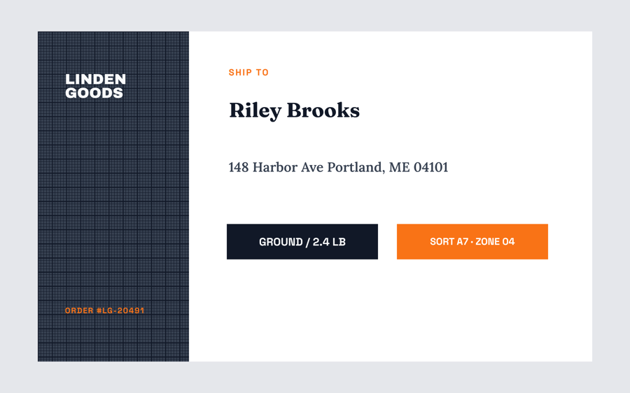 Template example image for Product Shipping Label
