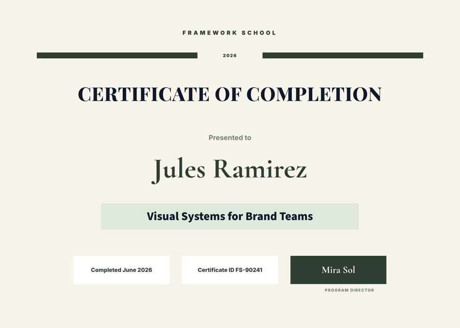 Template example image for Course Completion Certificate