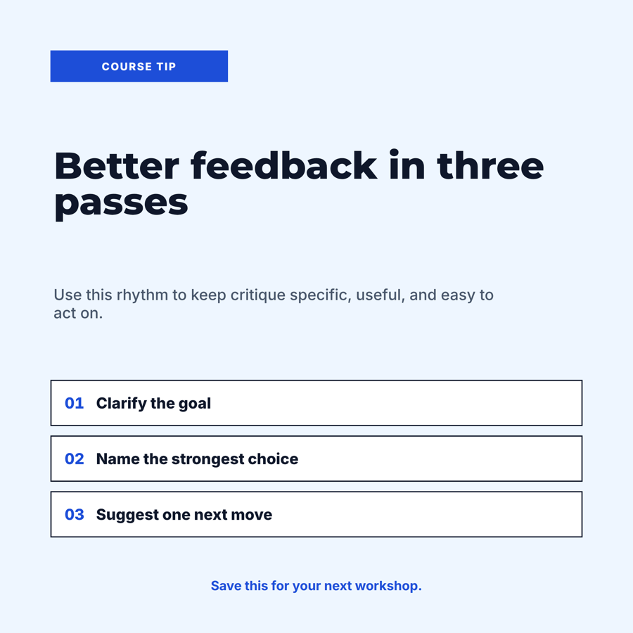 Template example image for Quick Course Tip Post