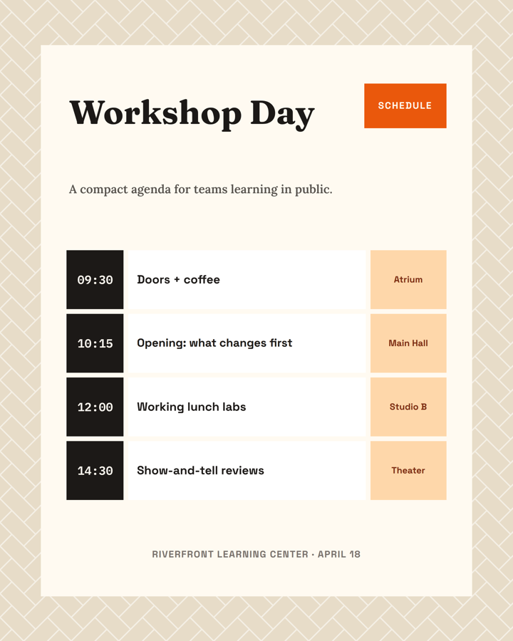 Template example image for Event Schedule Card
