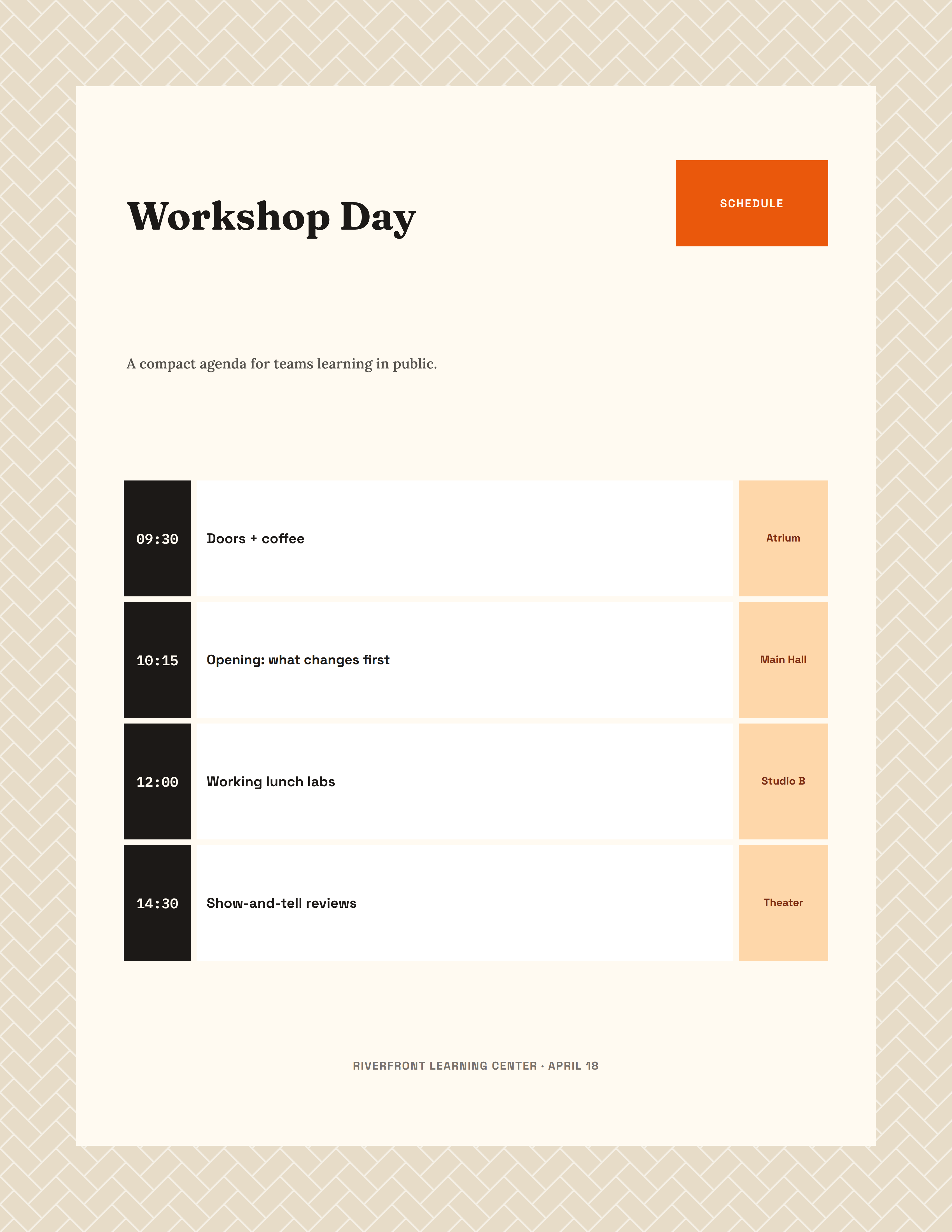 Event Schedule Card preview