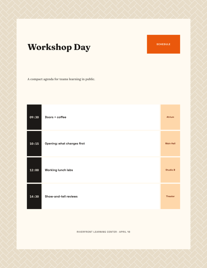 Template example image for Event Schedule Card