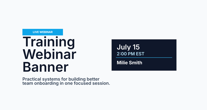 Template example image for Training Webinar Banner