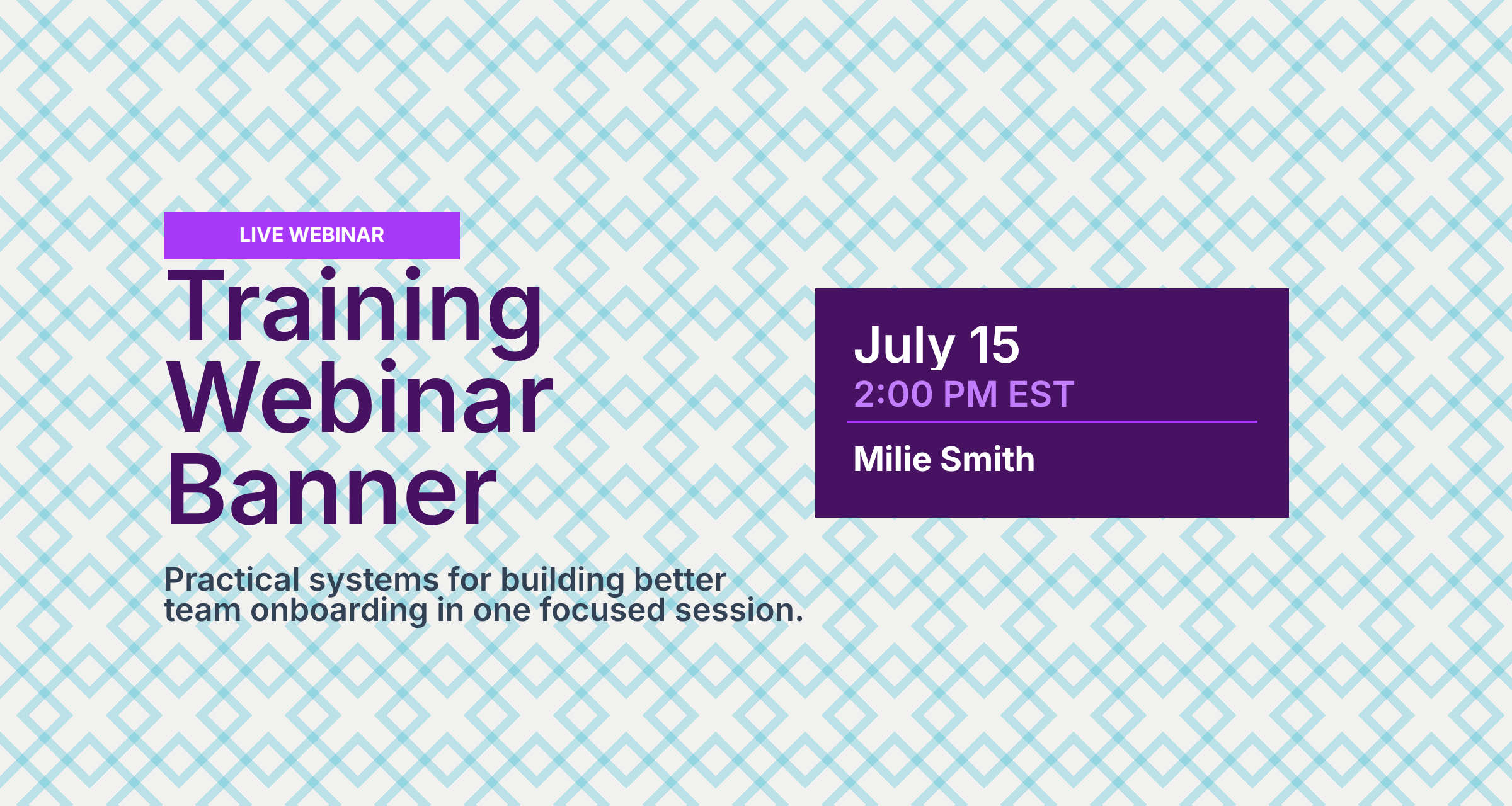 Training Webinar Banner preview