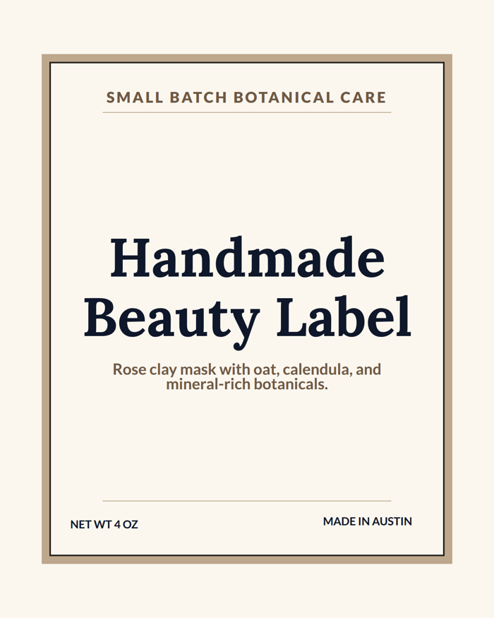 Template example image for Beauty Product Label