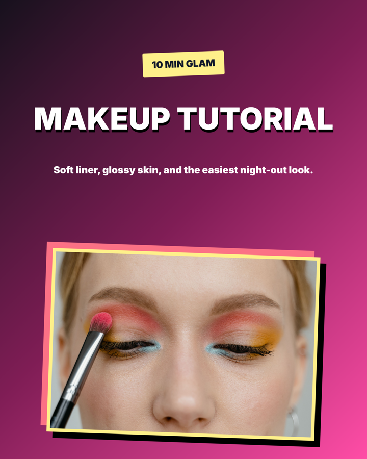 Template example image for Makeup Tutorial Thumbnail
