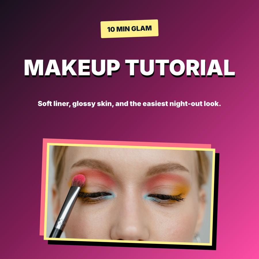 Template example image for Makeup Tutorial Thumbnail