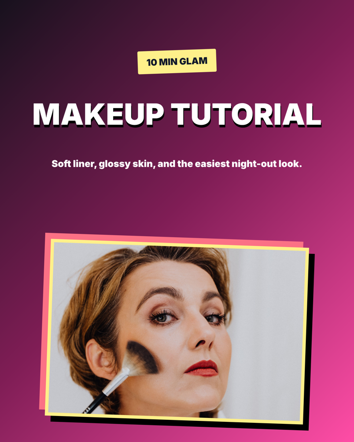 Template example image for Makeup Tutorial Thumbnail
