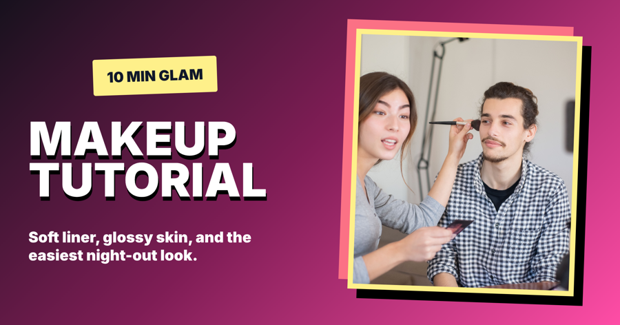 Template example image for Makeup Tutorial Thumbnail