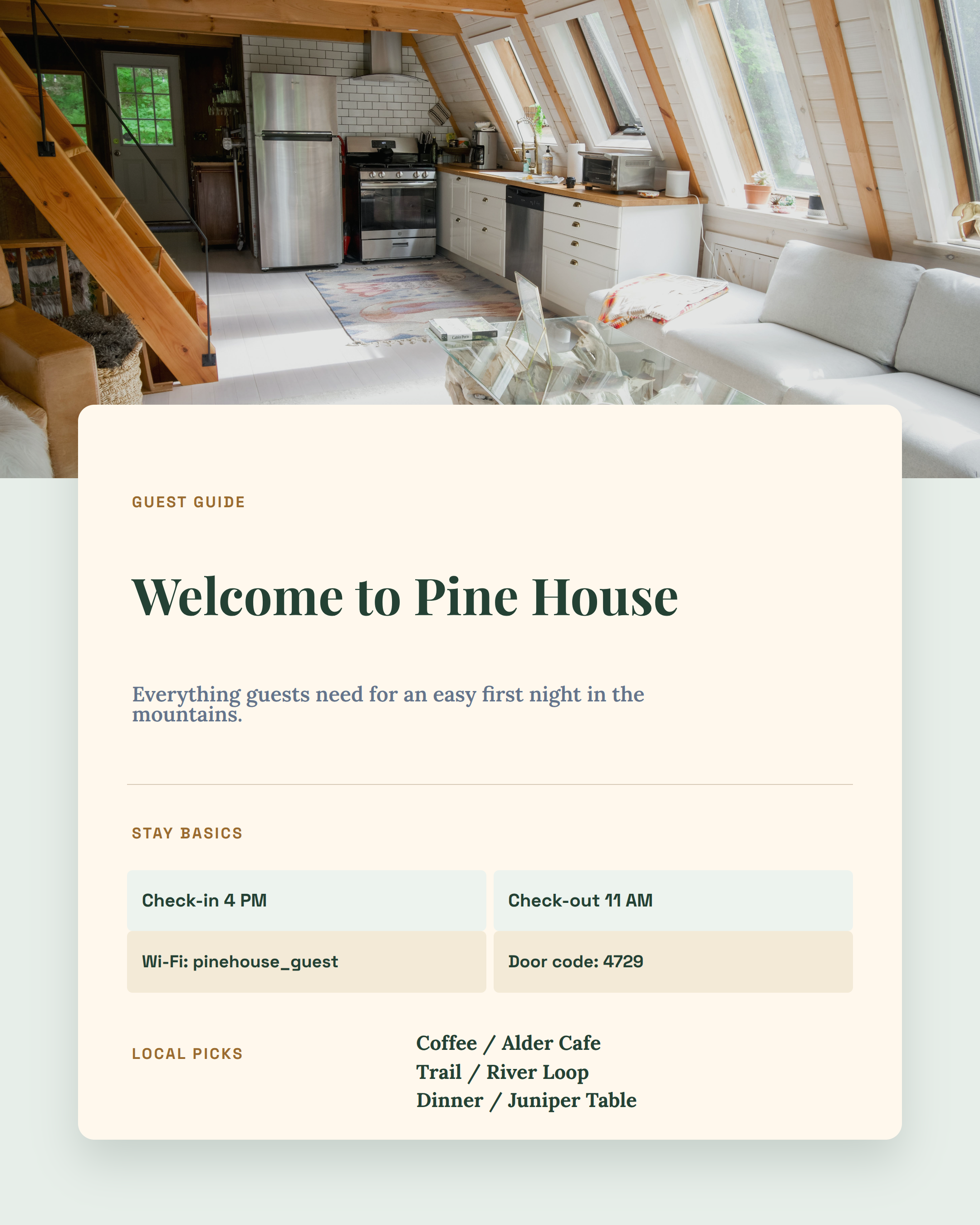 Pine House Welcome preview