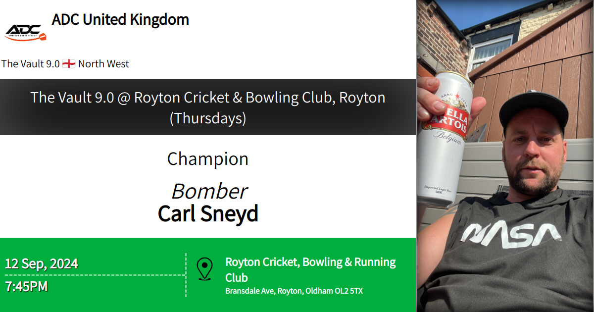 The Vault 9.0 Royton Cricket & Bowling Club, Royton (Thursdays)