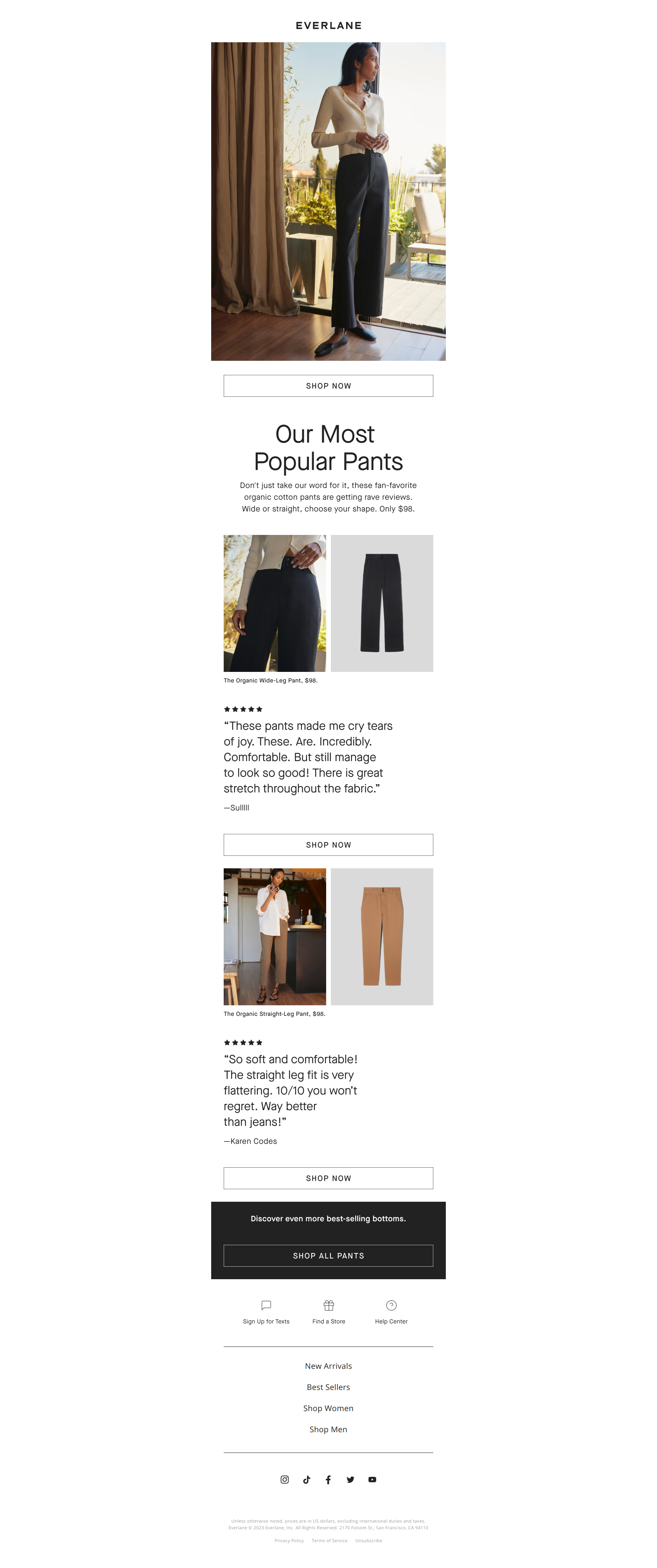 The Pants Everyone Loves - Everlane Newsletter