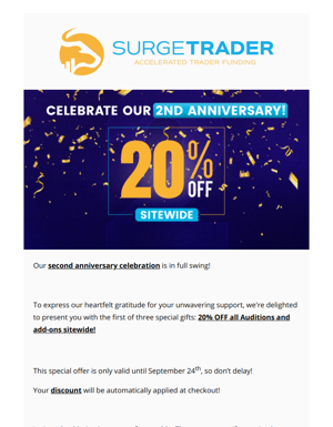 Celebrate With Us - 20% OFF Sitewide