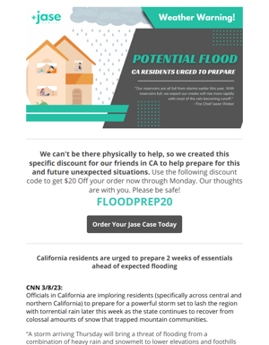 Flood Weather Warning: California Residents