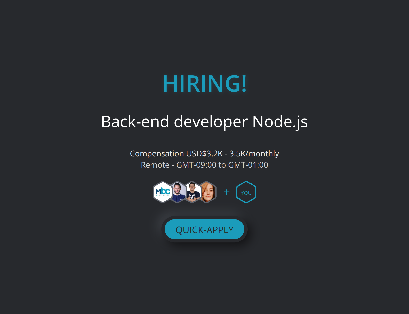 Back-end developer Node.js at MBC GROUP S.A.S | Torre