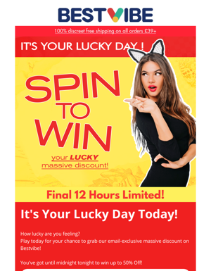It's Your LUCKY Day! Win 50% OFF Inside🎏