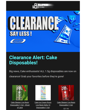 🎂Clearance Alert: All Cake 1.5g Disposables – Sweet Deals Await!🍰💨