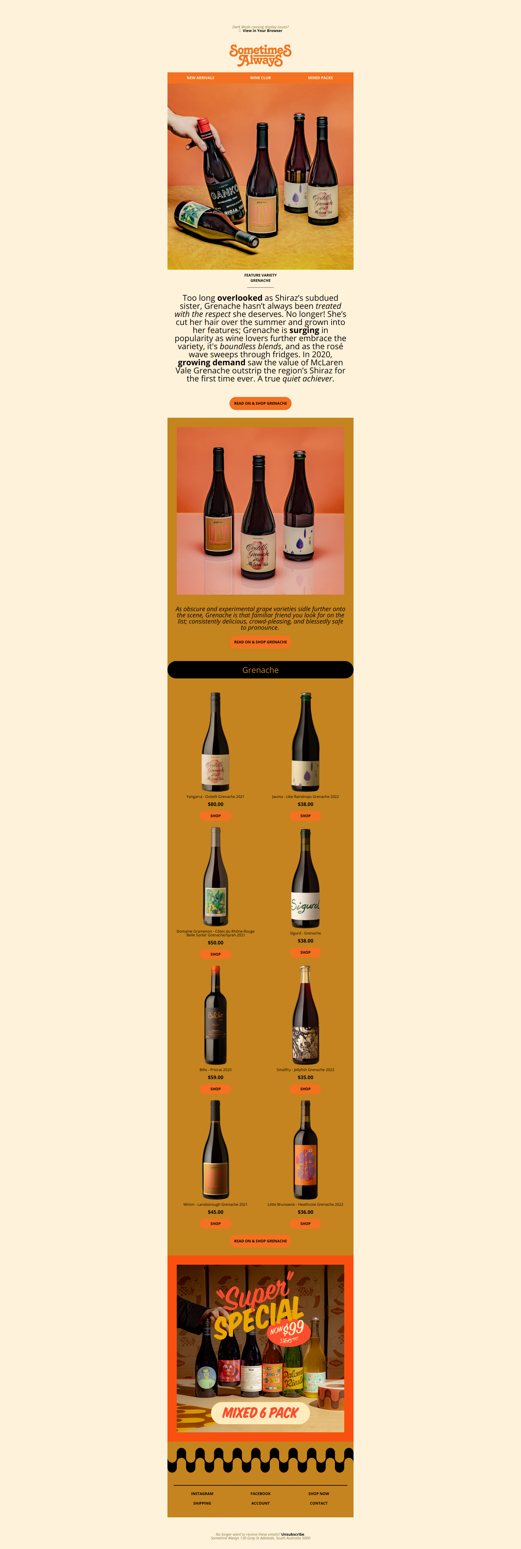 Feature Variety ➺ Grenache - Sometimes Always Newsletter