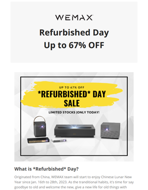 Refurbished Day|Up To 65% OFF|Only Today💥