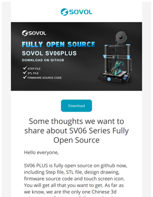 Sovol SV06 PLUS Fully Open Source