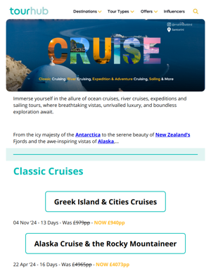 Unforgettable Cruises | Greek Islands, Discover Fiji & The River Nile
