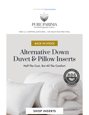 Back In Stock✨: Duvet Inserts, Pillows, Mattress Pads & More!