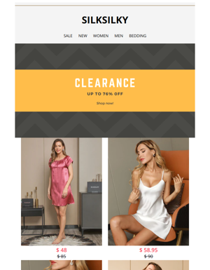 Clearance Summer Sleepwear! Extra $57 Coupon
