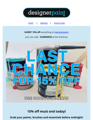 ⏰ LAST CHANCE! ⏰ 15% Off Everything