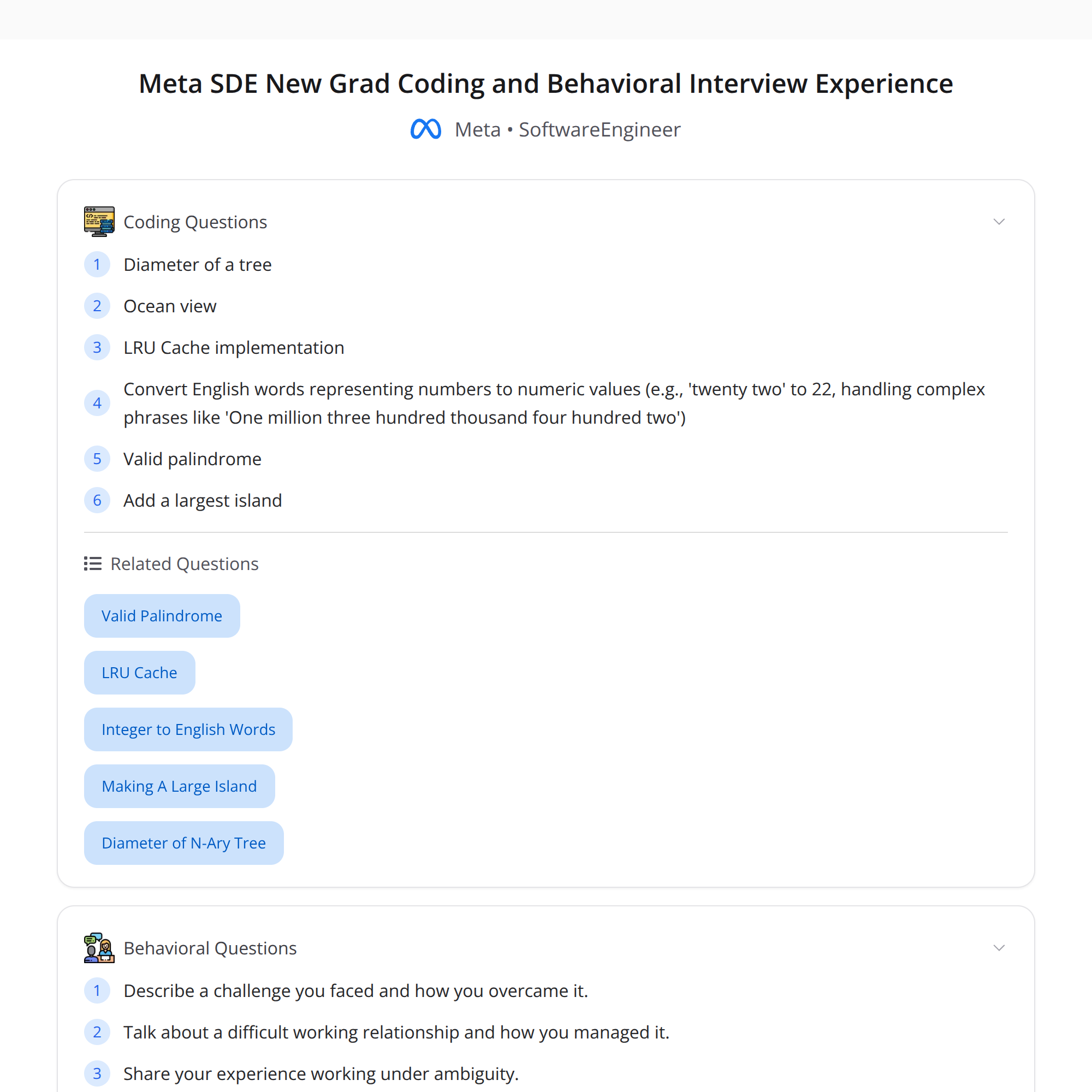 Meta SDE Interview