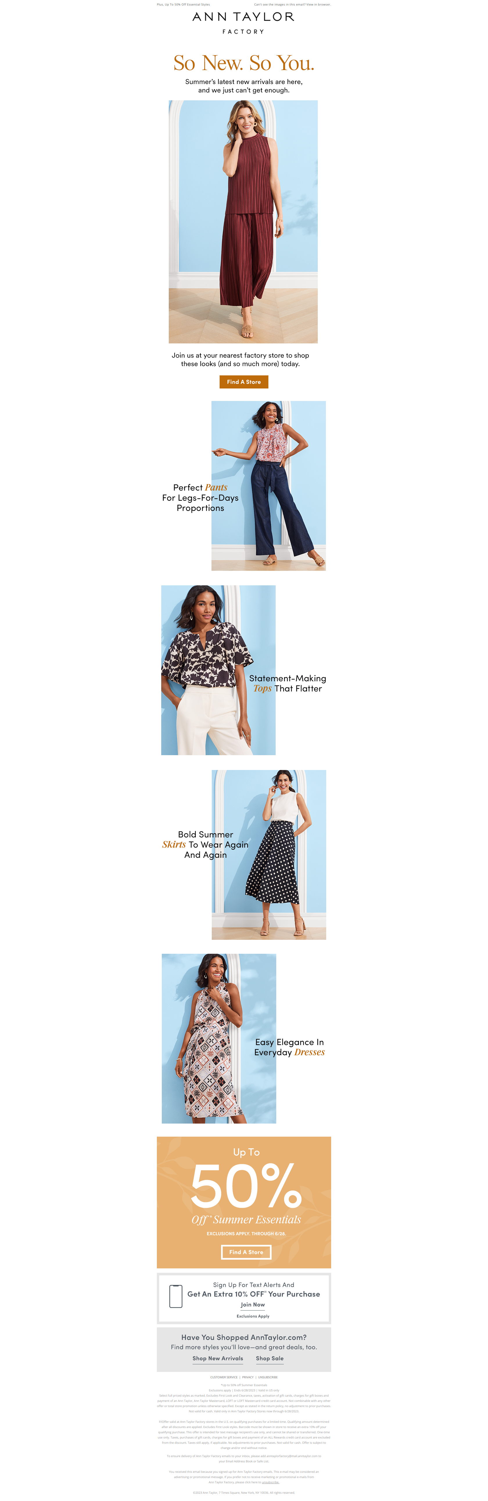 Ann Taylor - Semi Annual Sale  Food graphic design, Email design